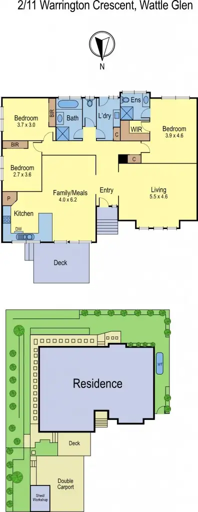 Floorplan of Homely unit listing, 2/11 Warrington Crescent, Wattle Glen VIC 3096
