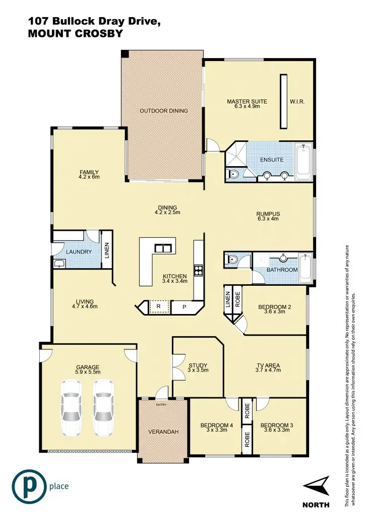 Floorplan of Homely house listing, 107 Bullock Dray Drive, Mount Crosby QLD 4306