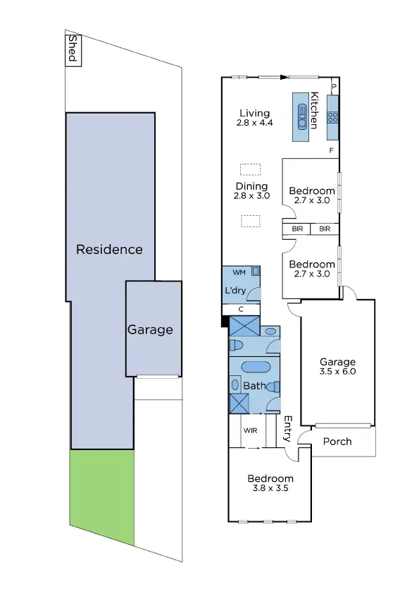 Floorplan of Homely townhouse listing, 78 Corrigan Avenue, Brooklyn VIC 3012