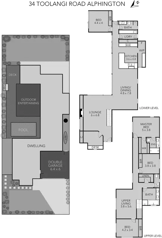 Floorplan of Homely house listing, 34 Toolangi Road, Alphington VIC 3078