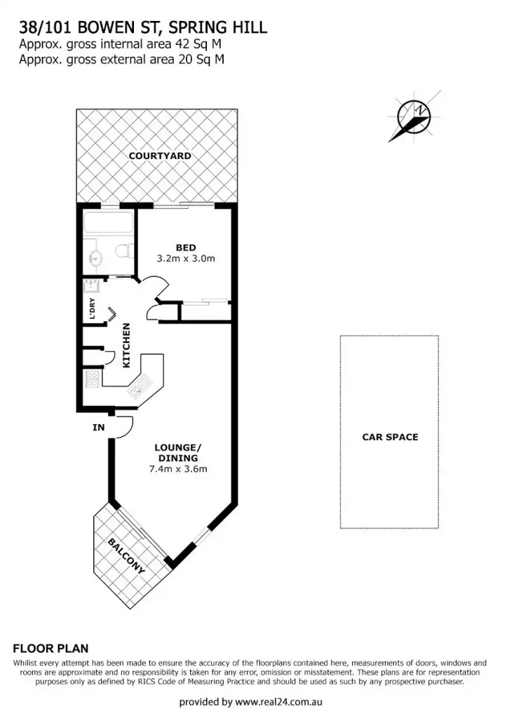 Floorplan of Homely unit listing, 38/101 Bowen Street, Spring Hill QLD 4000