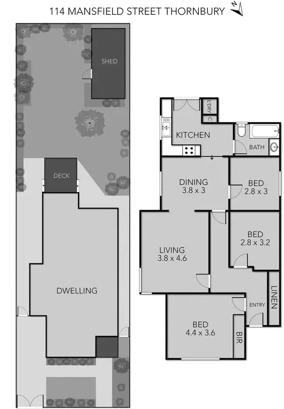 Floorplan of Homely house listing, 114 Mansfield Street, Thornbury VIC 3071