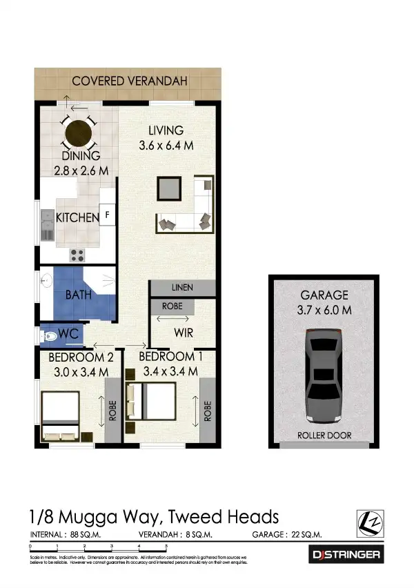 Floorplan of Homely unit listing, 1/8 Mugga Way, Tweed Heads NSW 2485