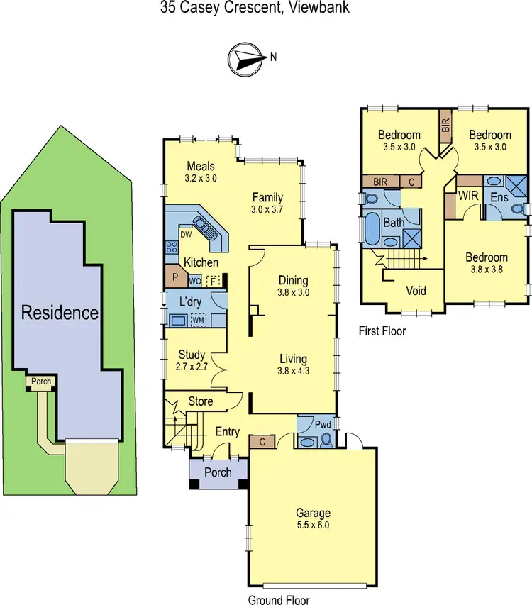 Floorplan of Homely house listing, 35 Casey Crescent, Viewbank VIC 3084