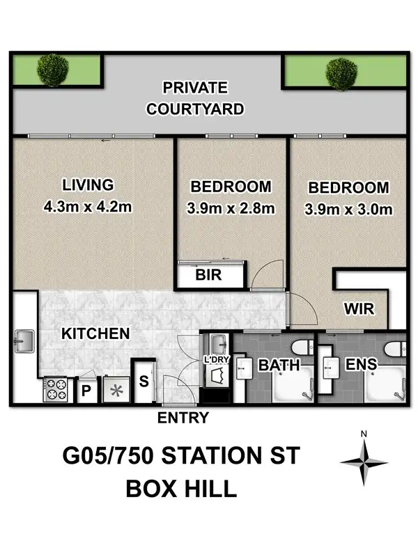 Floorplan of Homely apartment listing, G05/750 Station Street, Box Hill VIC 3128