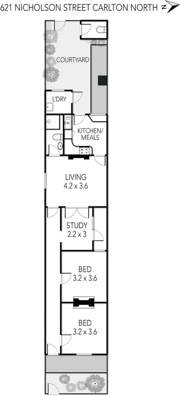 Floorplan of Homely house listing, 621 Nicholson Street, Carlton North VIC 3054