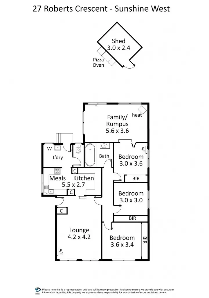 Floorplan of Homely house listing, 27 Roberts Crescent, Sunshine West VIC 3020