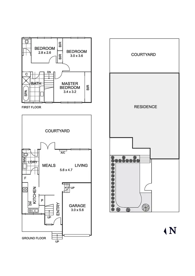 Floorplan of Homely townhouse listing, 2/24 Green Street, Ivanhoe VIC 3079