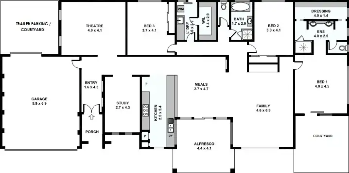 Floorplan of Homely house listing, 25 Moonlight Cove, Brentwood WA 6153