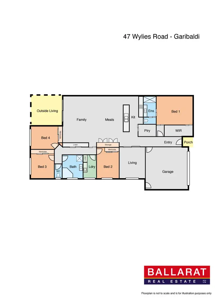 Floorplan of Homely rural property listing, 47 Wylies Road, Garibaldi VIC 3352