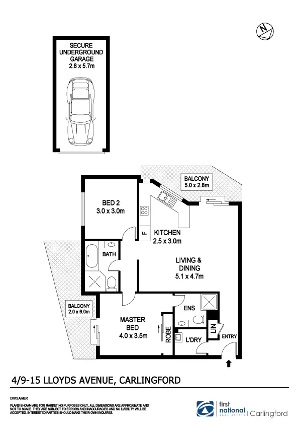 Floorplan of Homely apartment listing, 4/9-15 Lloyds Avenue, Carlingford NSW 2118