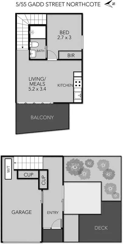 Floorplan of Homely townhouse listing, 5/55 Gadd Street, Northcote VIC 3070