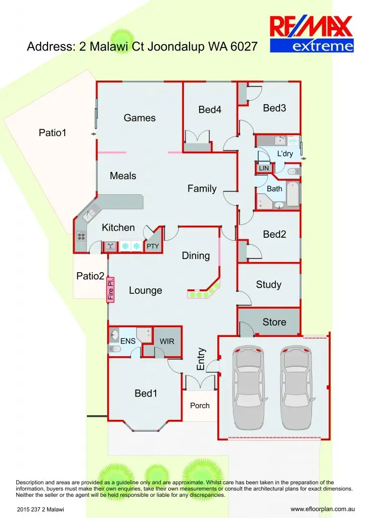 Floorplan of Homely house listing, 2 Malawi Court*, Joondalup WA 6027