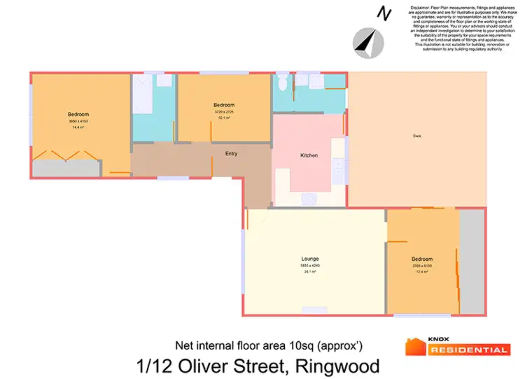Floorplan of Homely unit listing, 1/12 Oliver Street, Ringwood VIC 3134