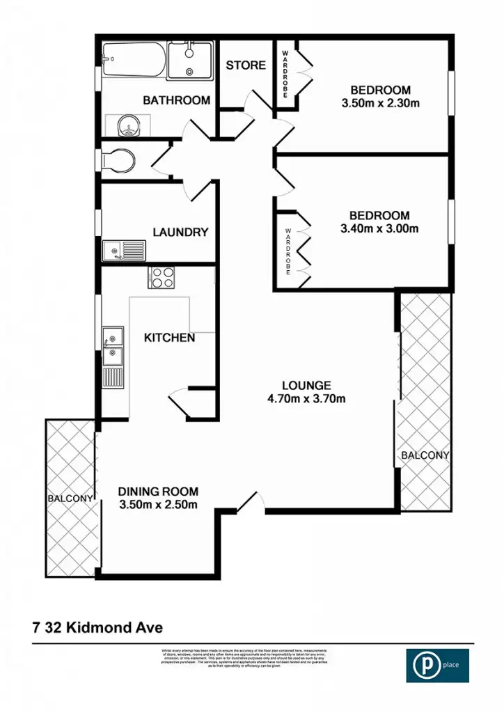 Floorplan of Homely unit listing, 7/32 Kinmond Avenue, Wavell Heights QLD 4012