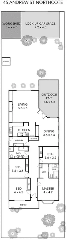 Floorplan of Homely house listing, 45 Andrew Street, Northcote VIC 3070