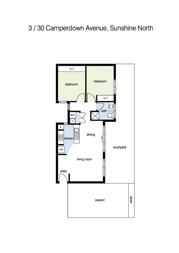 Floorplan of Homely townhouse listing, 3/30 Camperdown Avenue, Sunshine North VIC 3020