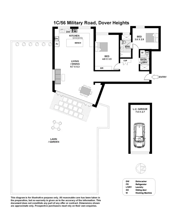 Floorplan of Homely apartment listing, 1C/56 Military Road, Dover Heights NSW 2030