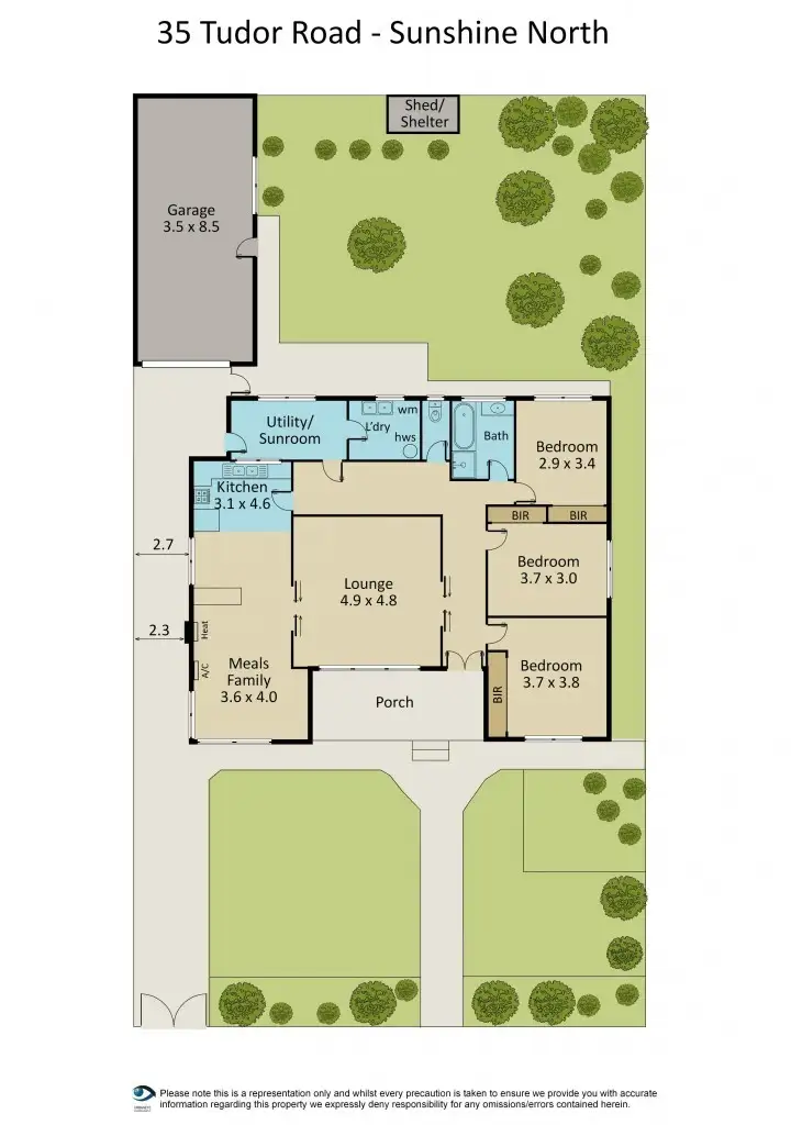 Floorplan of Homely house listing, 35 Tudor Road, Sunshine North VIC 3020