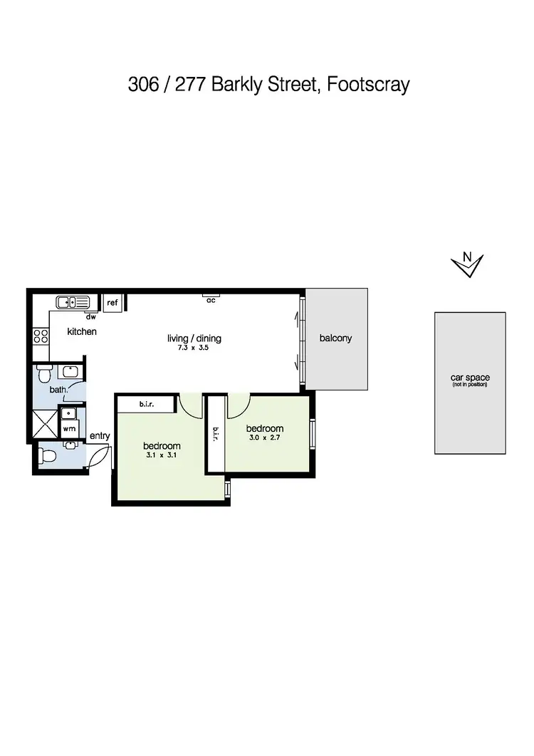 Floorplan of Homely apartment listing, 306/277 Barkly Street, Footscray VIC 3011