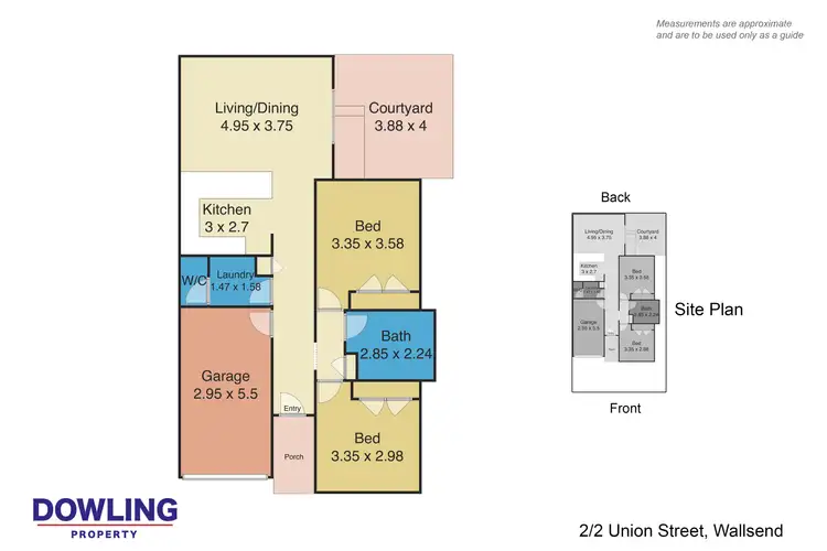 Floorplan of Homely unit listing, 2/2 Union Street, Wallsend NSW 2287