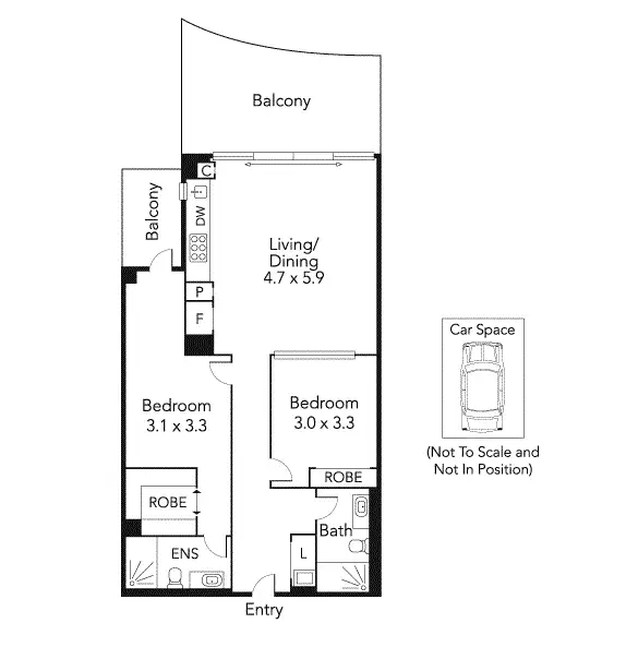 Floorplan of Homely apartment listing, 3008/27 Little Collins Street, Melbourne VIC 3000