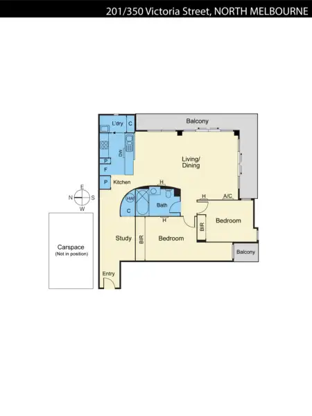 Floorplan of Homely apartment listing, 201/350 Victoria Street, North Melbourne VIC 3051