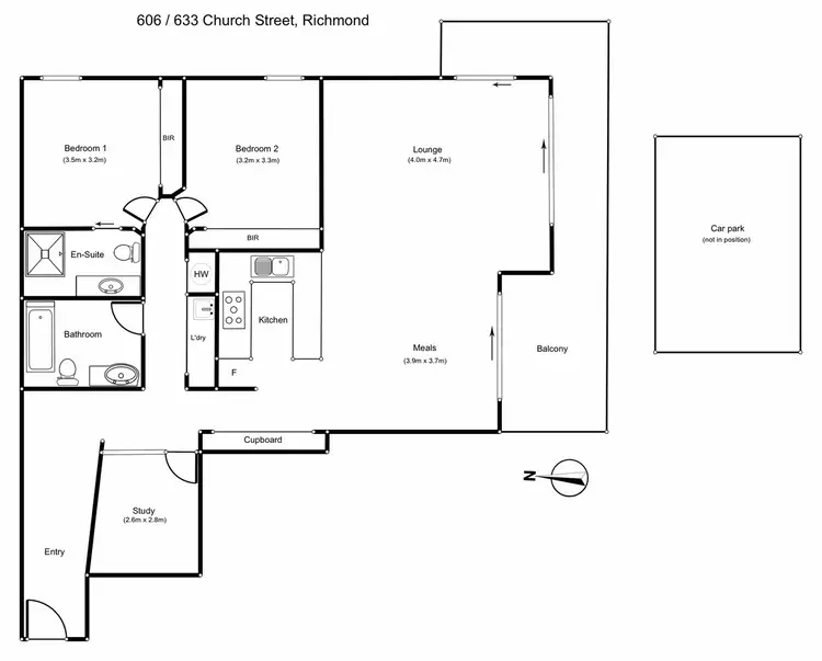Floorplan of Homely apartment listing, 606/633 Church Street, Richmond VIC 3121