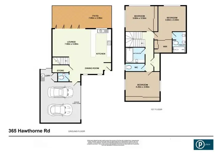 Floorplan of Homely townhouse listing, 365 Hawthorne Road, Hawthorne QLD 4171
