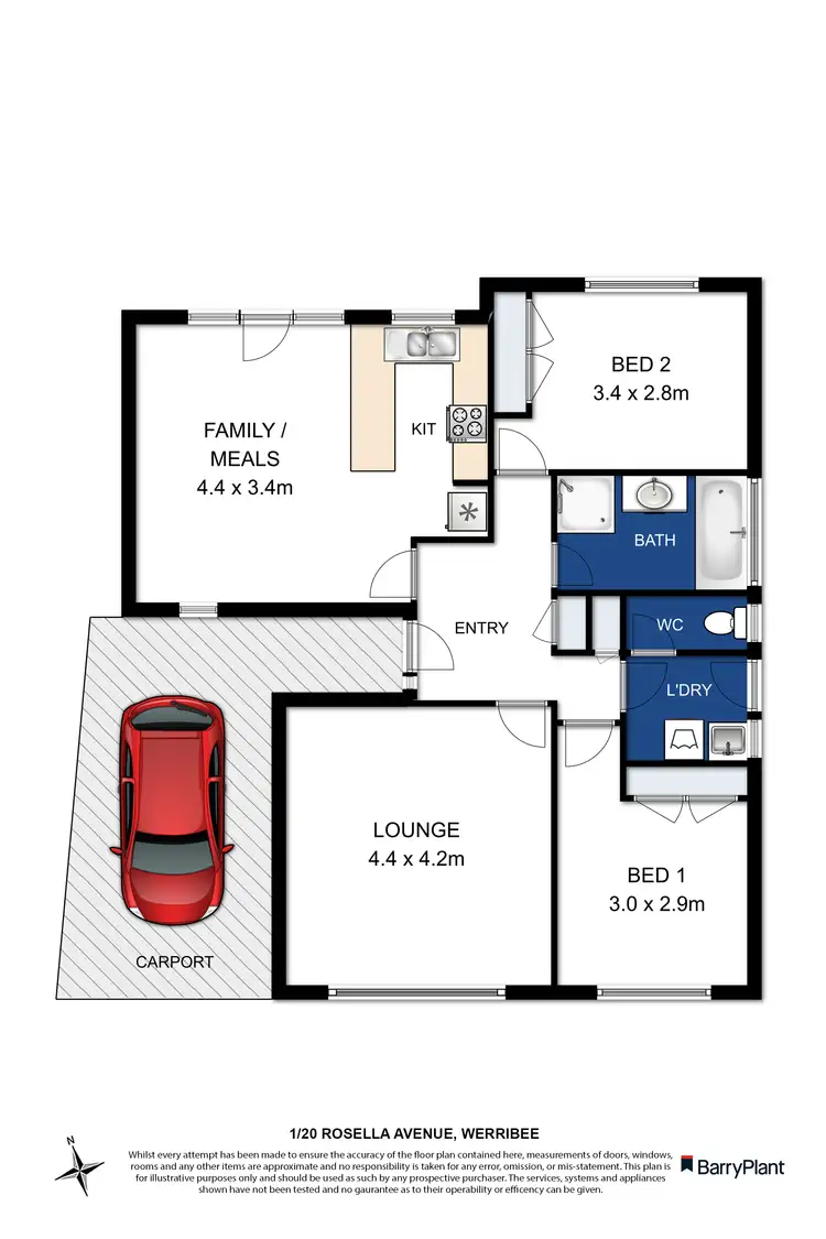 Floorplan of Homely house listing, 1/20 Rosella Avenue, Werribee VIC 3030