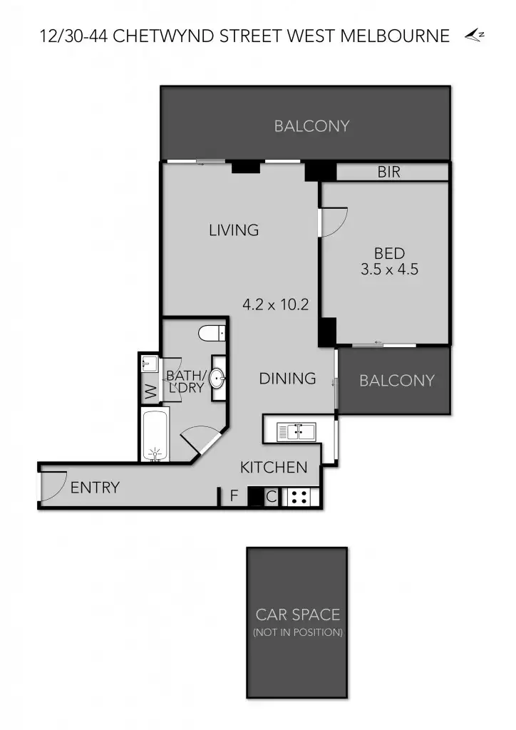 Floorplan of Homely apartment listing, 12/44 Chetwynd Street, West Melbourne VIC 3003
