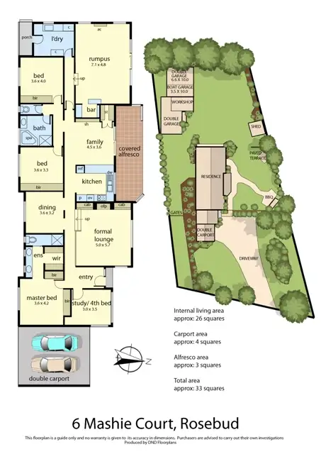 Floorplan of Homely house listing, 6 Mashie Court, Rosebud VIC 3939