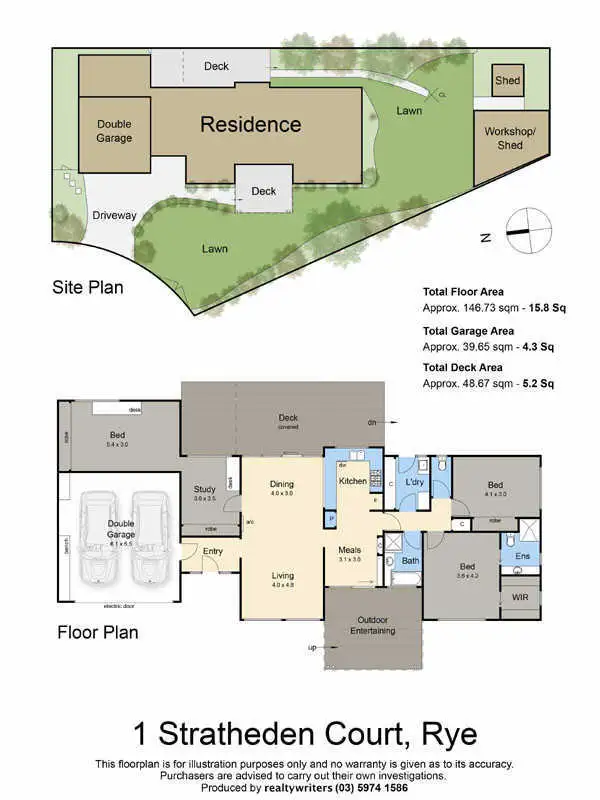 Floorplan of Homely house listing, 1 Stratheden Crt, Rye VIC 3941