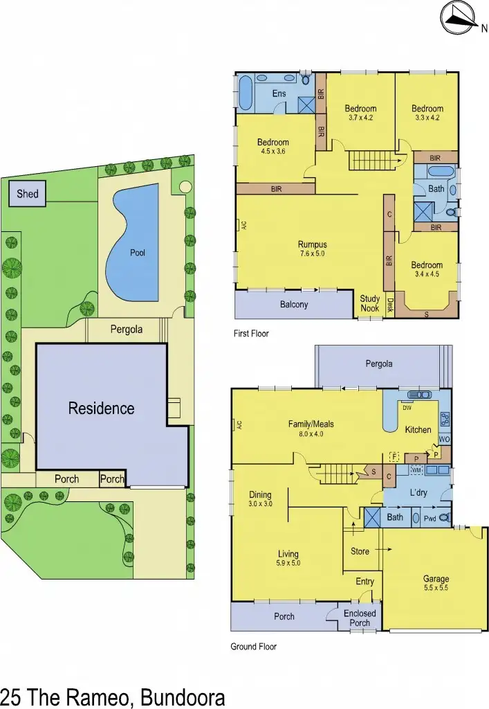 Floorplan of Homely house listing, 25 The Rameo, Bundoora VIC 3083