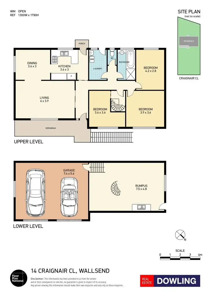 Floorplan of Homely house listing, 14 Craignair Close, Wallsend NSW 2287
