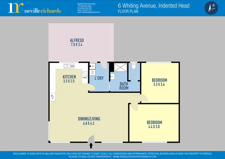 Floorplan of Homely house listing, 6 Whiting Avenue, Indented Head VIC 3223