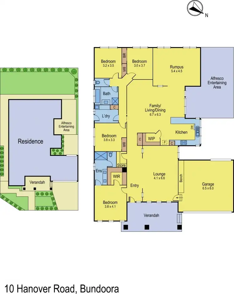 Floorplan of Homely house listing, 10 Hanover Road, Bundoora VIC 3083
