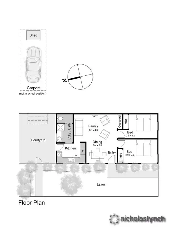 Floorplan of Homely unit listing, 1/4 Royle Street, Frankston VIC 3199