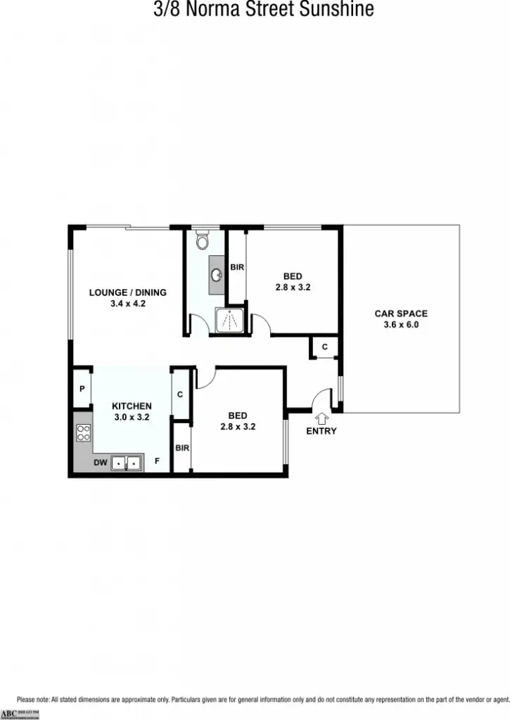 Floorplan of Homely unit listing, 3/8 Norma Street, Sunshine VIC 3020