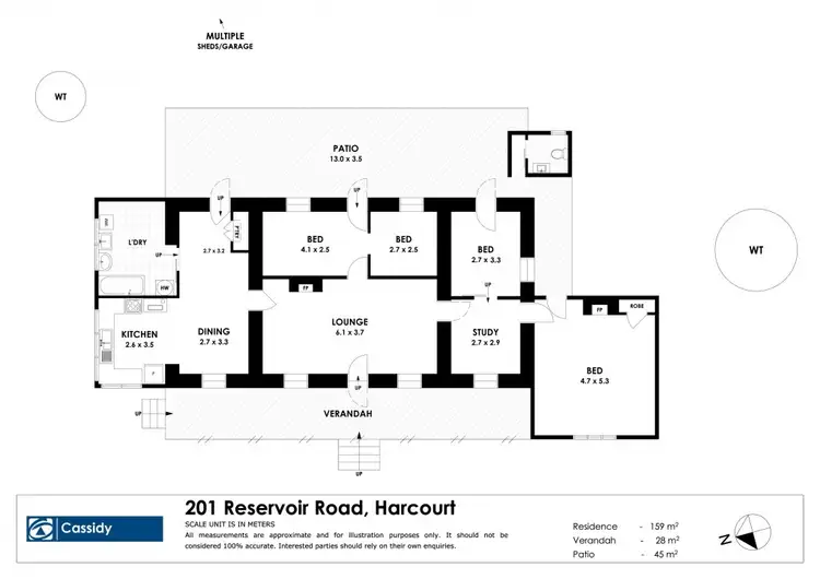 Floorplan of Homely house listing, 201 Reservoir Road, Harcourt VIC 3453