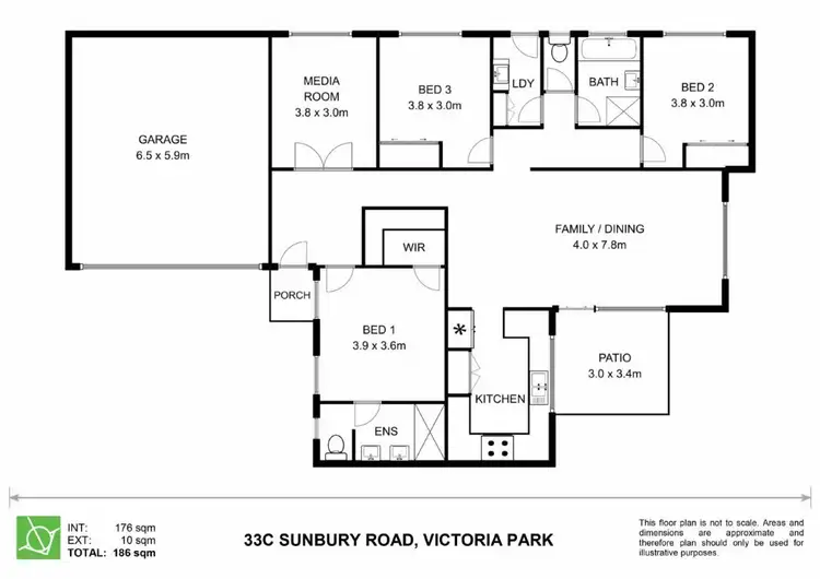 Floorplan of Homely villa listing, 33C Sunbury Road, Victoria Park WA 6100