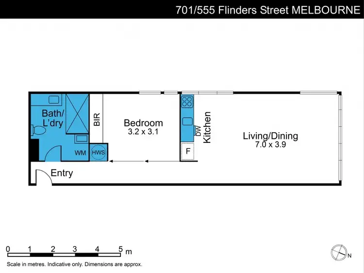 Floorplan of Homely apartment listing, 701/555 Flinders Street, Melbourne VIC 3000