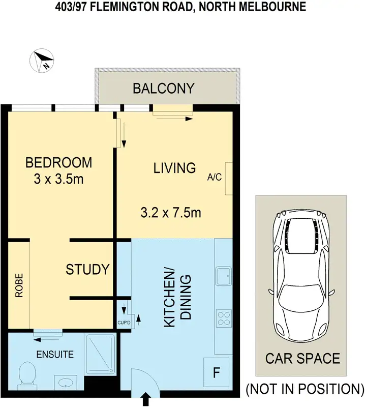 Floorplan of Homely apartment listing, 403/97 Flemington Road, North Melbourne VIC 3051