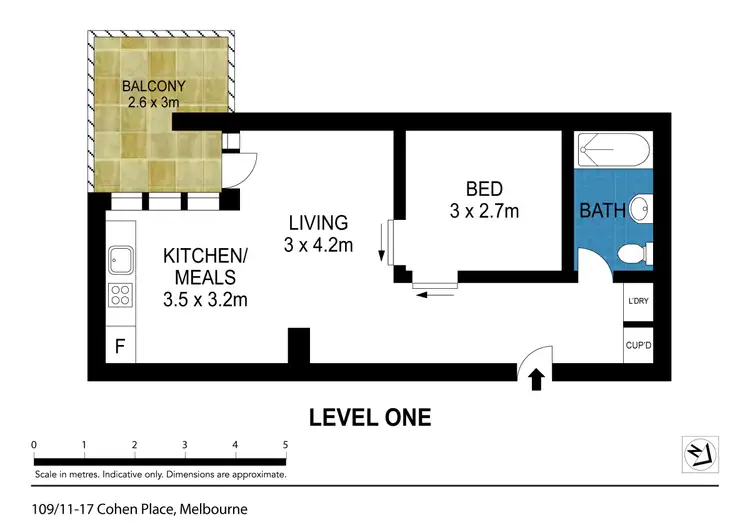 Floorplan of Homely apartment listing, 109/11-17 Cohen Place, Melbourne VIC 3000
