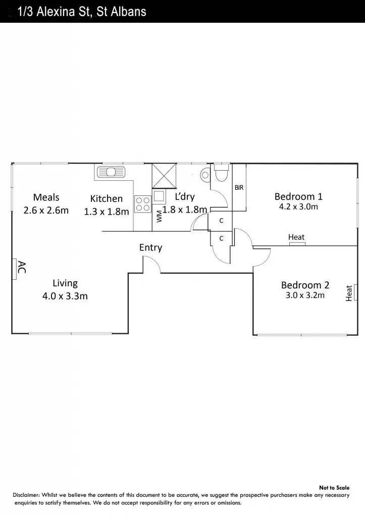 Floorplan of Homely unit listing, 1/3 Alexina St, St Albans VIC 3021