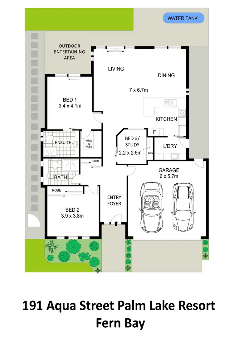 Floorplan of Homely villa listing, 191 Aqua Avenue, Palm Lakes Resort, Fern Bay NSW 2295
