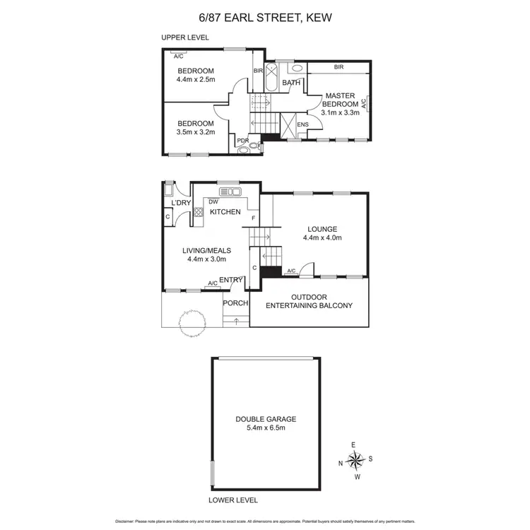 Floorplan of Homely townhouse listing, 6/87 Earl Street, Kew VIC 3101
