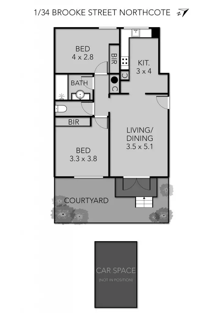 Floorplan of Homely apartment listing, 1/34 Brooke Street, Northcote VIC 3070
