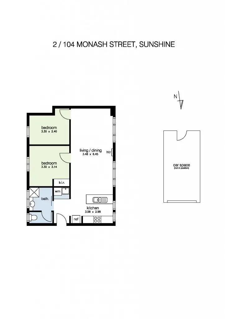 Floorplan of Homely unit listing, 2/104 Monash Street, Sunshine VIC 3020