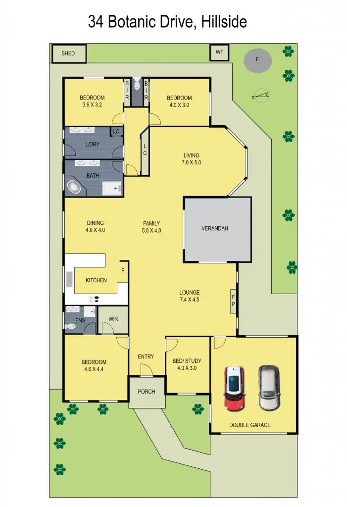 Floorplan of Homely house listing, 34 Botanic Drive, Hillside VIC 3037